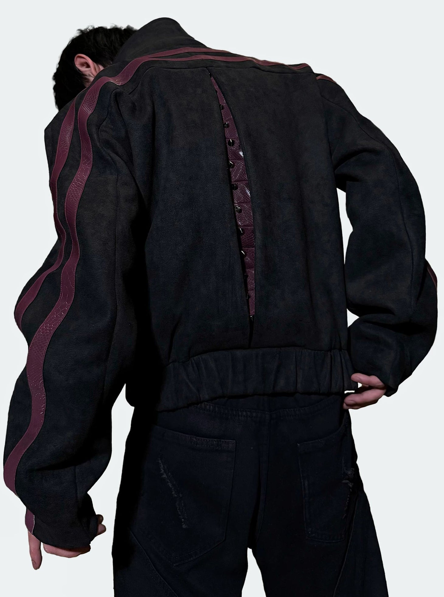 Suvet Spine Studded Suede Jacket