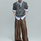 【25s Oct.】Shirt-paneled Button-down V-neck Sweater