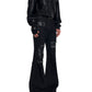 【25s Oct.】Raw-edge Fringed Leather Bootcut Jeans