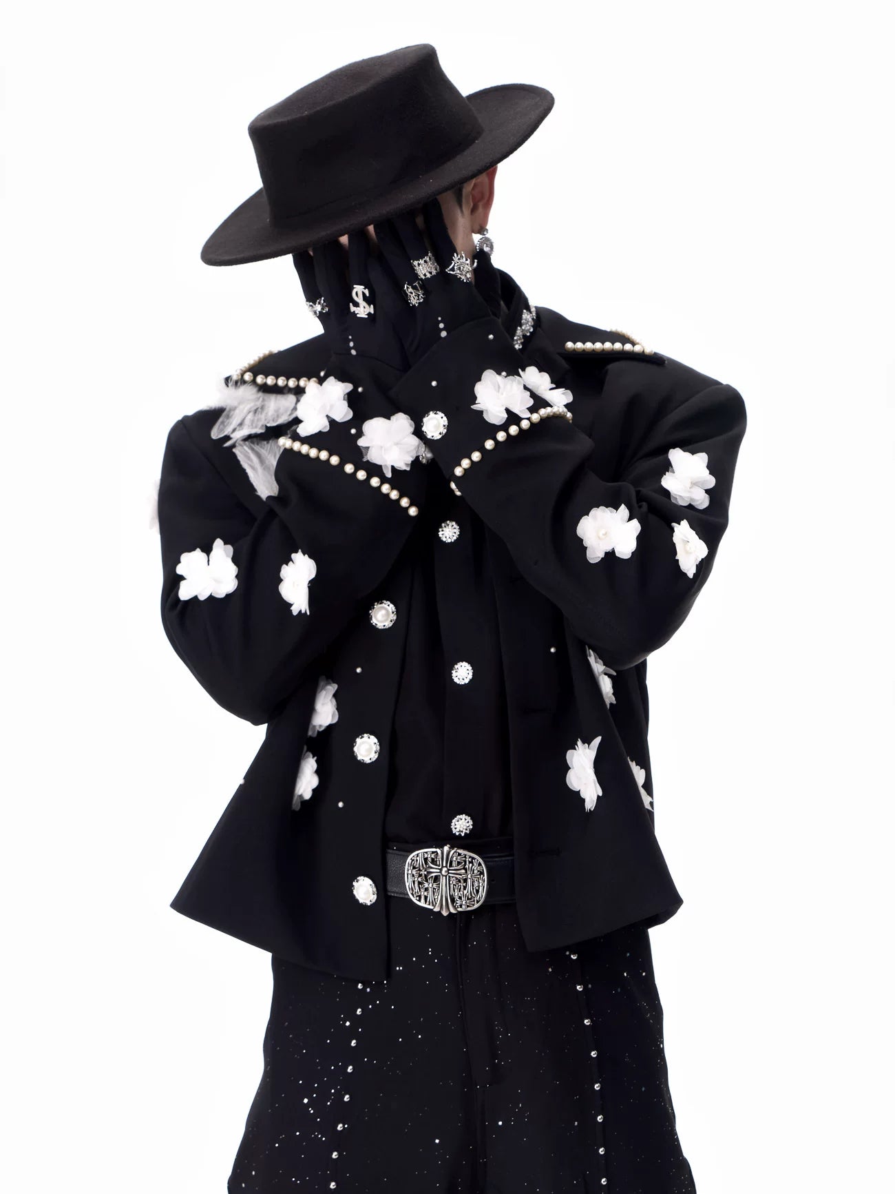 【26s Feb.】Couture 3D Floral Structured Shoulder Cropped Jacket / Pants