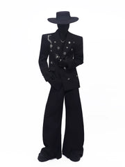Embellished Black Tailored Blazer