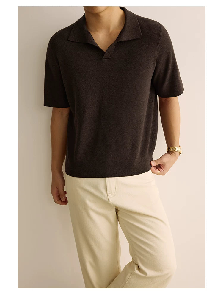 Ice Silk Knit Polo Shirt