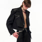 【25s Apr.】Fake Two-piece Zippered Short Suit
