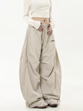 【25s Jul.】Ruched Paratrooper Banana-Cut Wide Cargo Pants