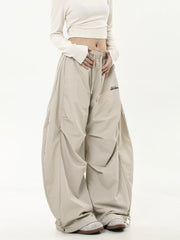 【25s Jul.】Ruched Paratrooper Banana-Cut Wide Cargo Pants