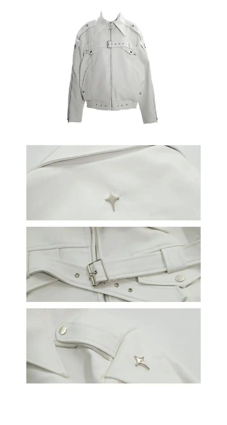 【23s August.】Minimalist Metallic Leather Jacket ArtsKoreanMan