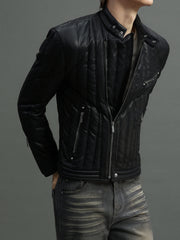 Asymmetric Zip Down Moto Jacket