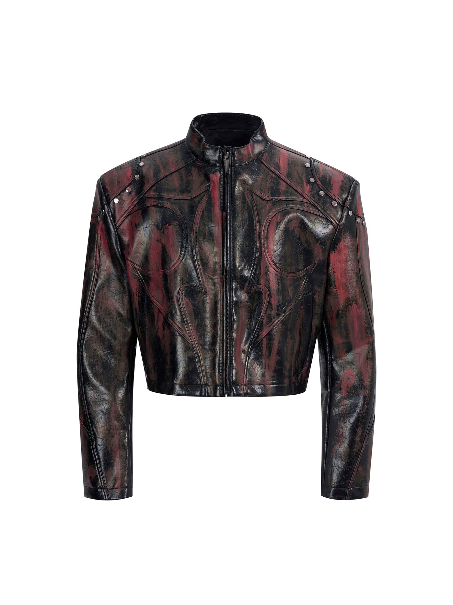 【25s Sep.】Cool Motorcycle Stand Collar Leather Jacket