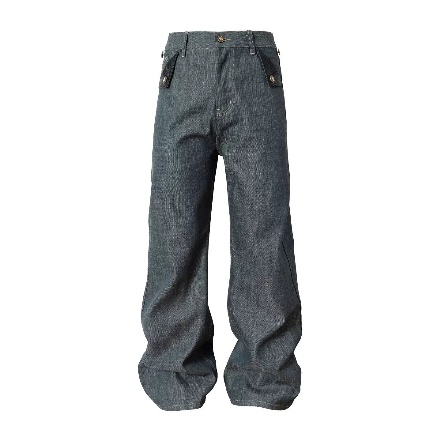 Baroque Relief Straight Denim Jeans