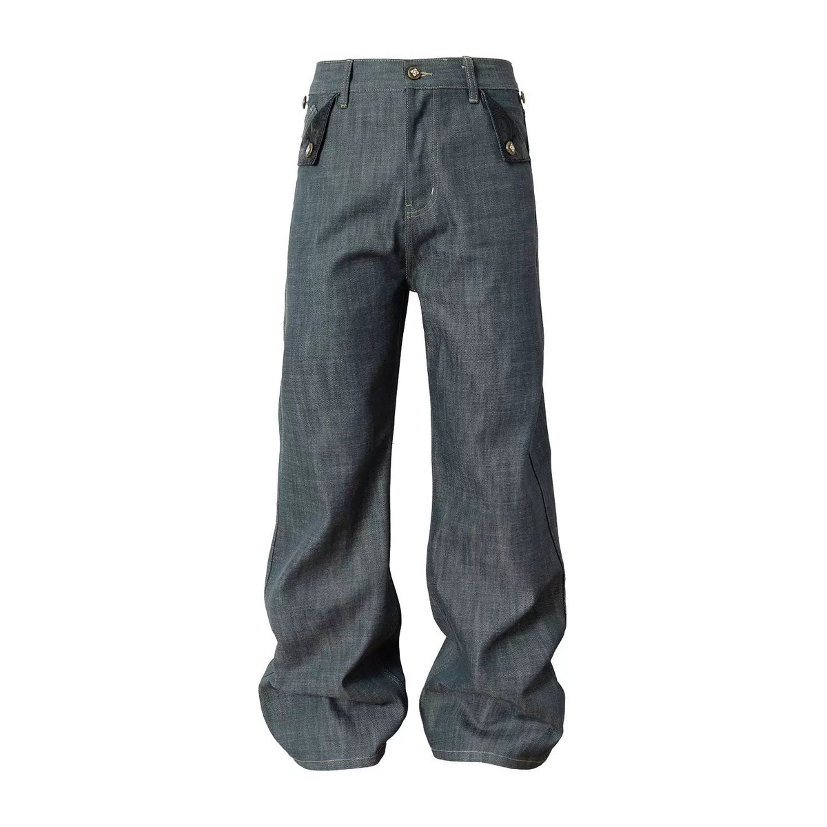 Baroque Relief Straight Denim Jeans