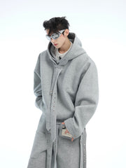 【25s Apr.】Deconstructed Ribbon Loose Mock Two-piece Sweatshirt Suit