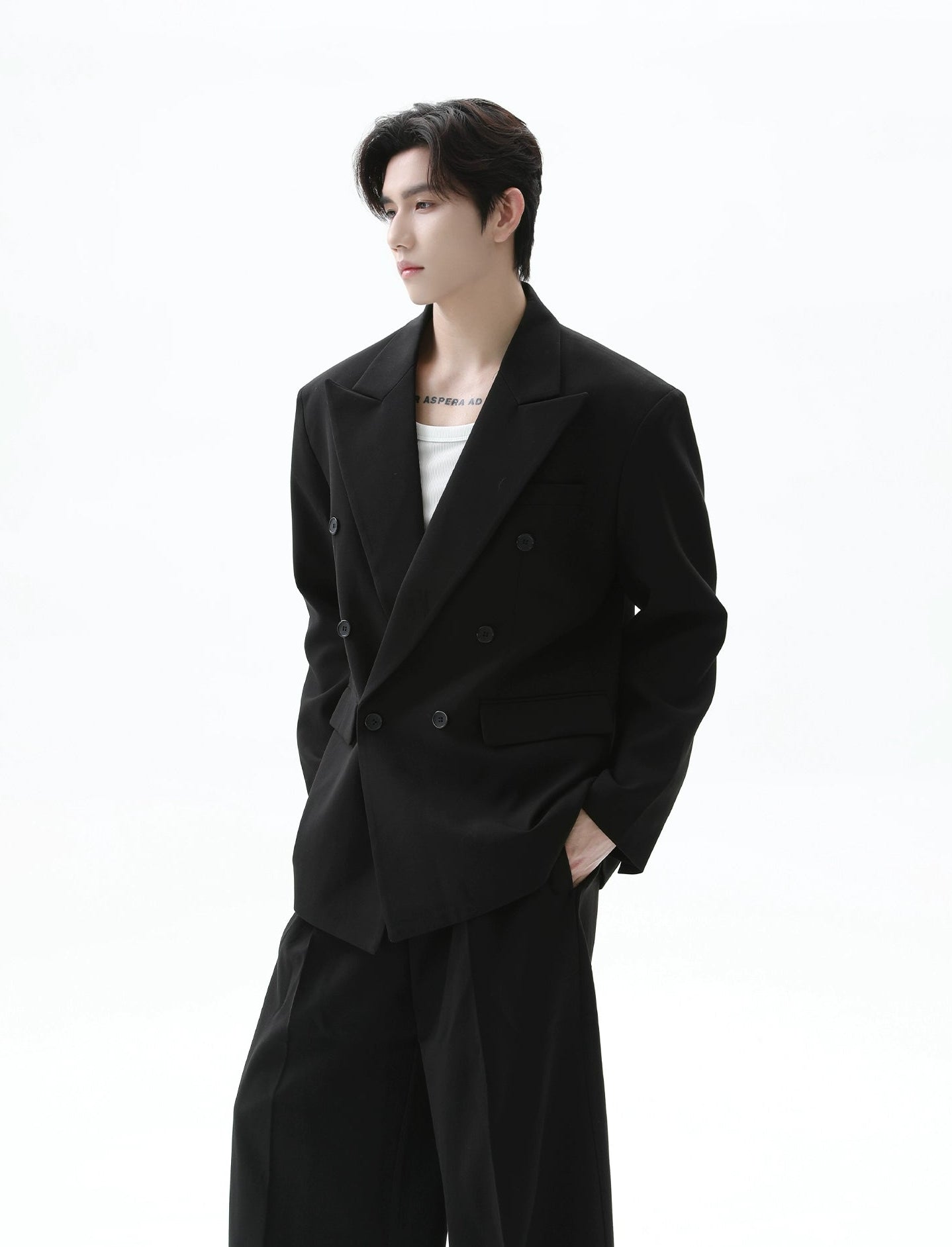 【25s Nov.】Retro V-neck Suit Jacket/Casual Pants