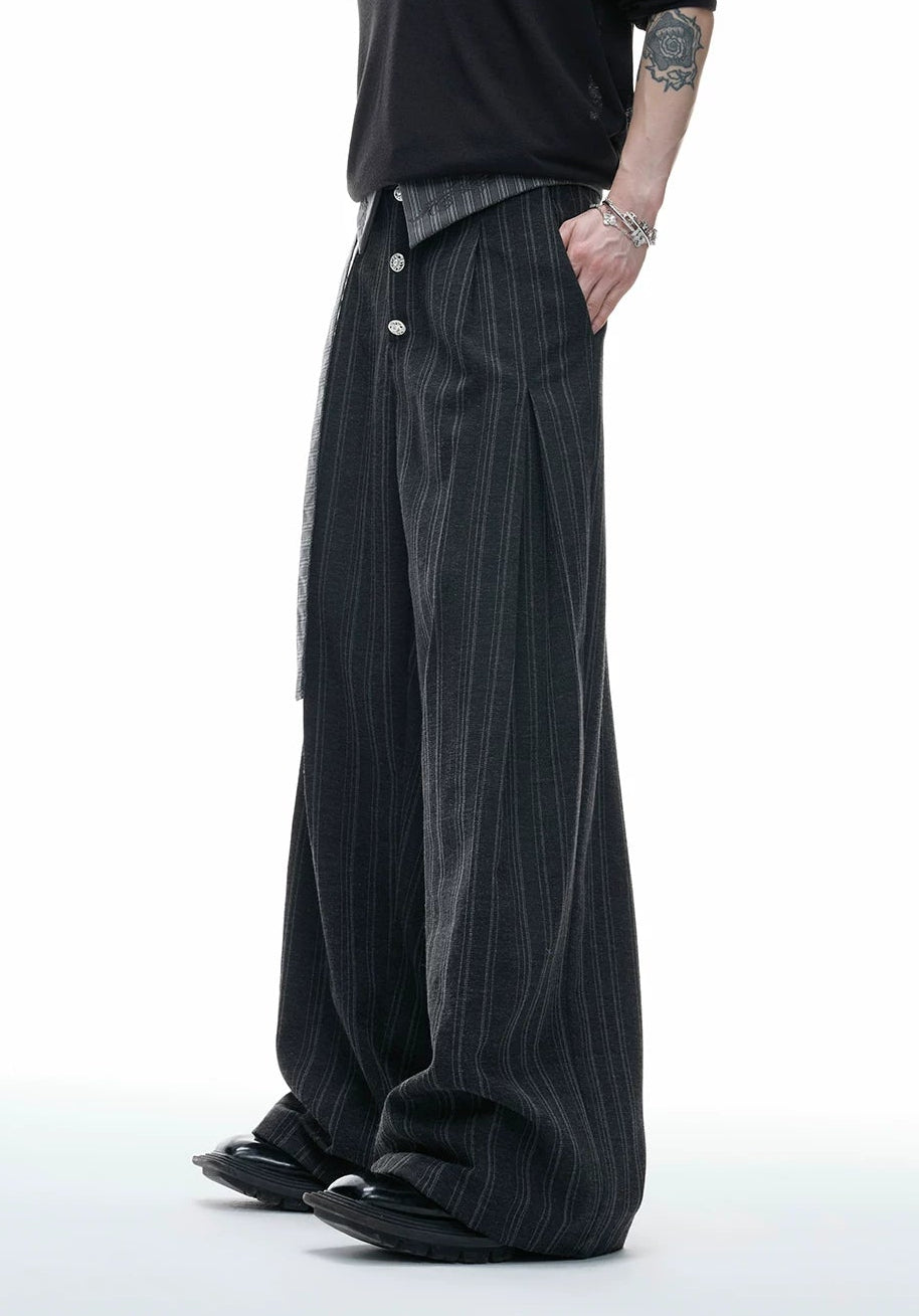 Embroidered Jacquard Wide-Leg Trousers