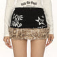 【25s Feb.】Retro Leopard Print Fur Patchwork Low Waist Skirt