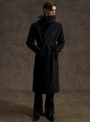 Jacquard Wool Blend Scarf Coat