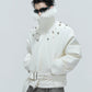 【25s Nov.】Riveted Faux Wolf Fur Collar Thickened Cotton Coat