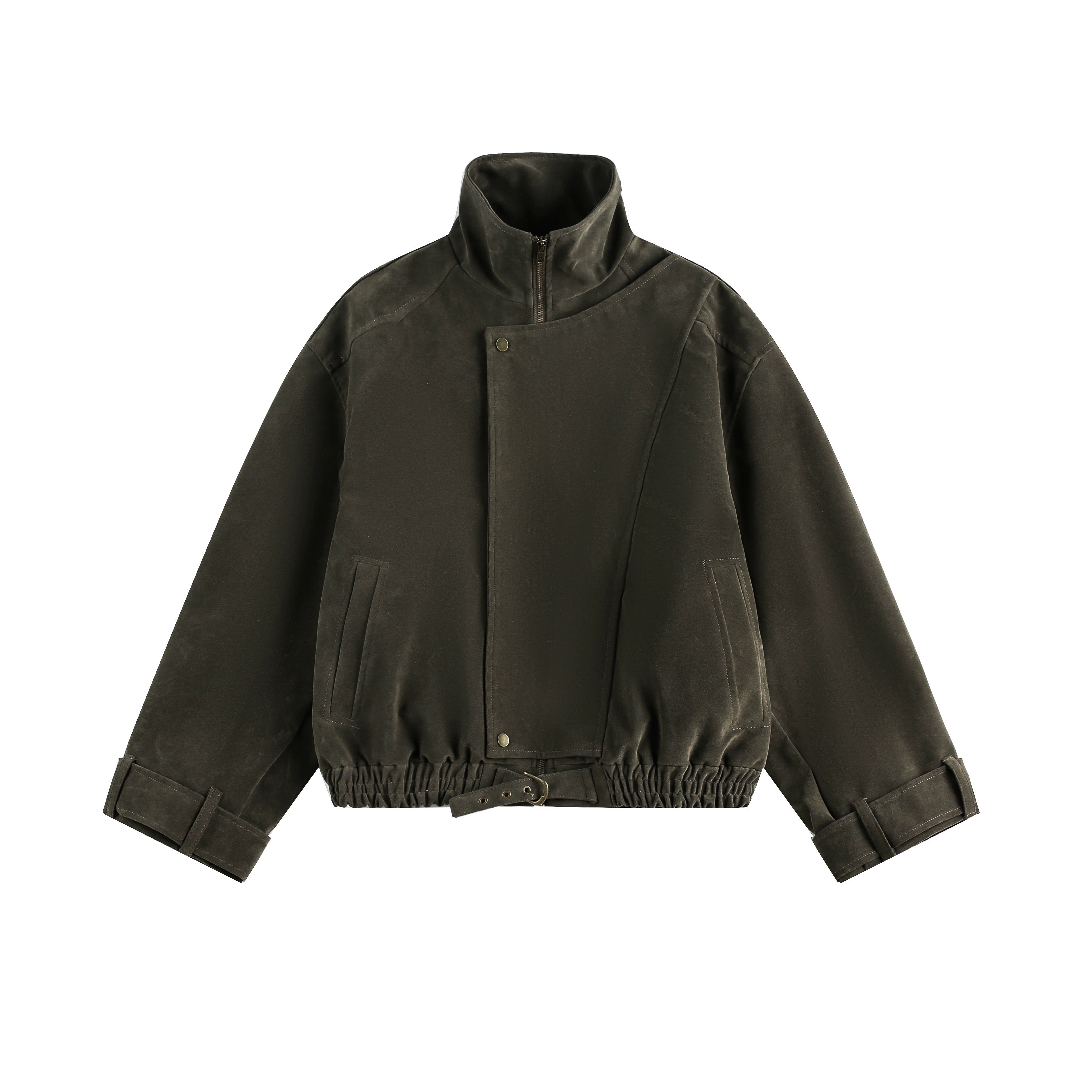 【25s Nov.】Suede Deconstructed Stand-up Collar Coat