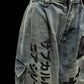 【25s Aug.】Distressed Patchwork Wide-Leg Jeans in Dark Aesthetic