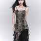 【25s Jul.】Ruffled Asymmetric Hem Strappy Tank