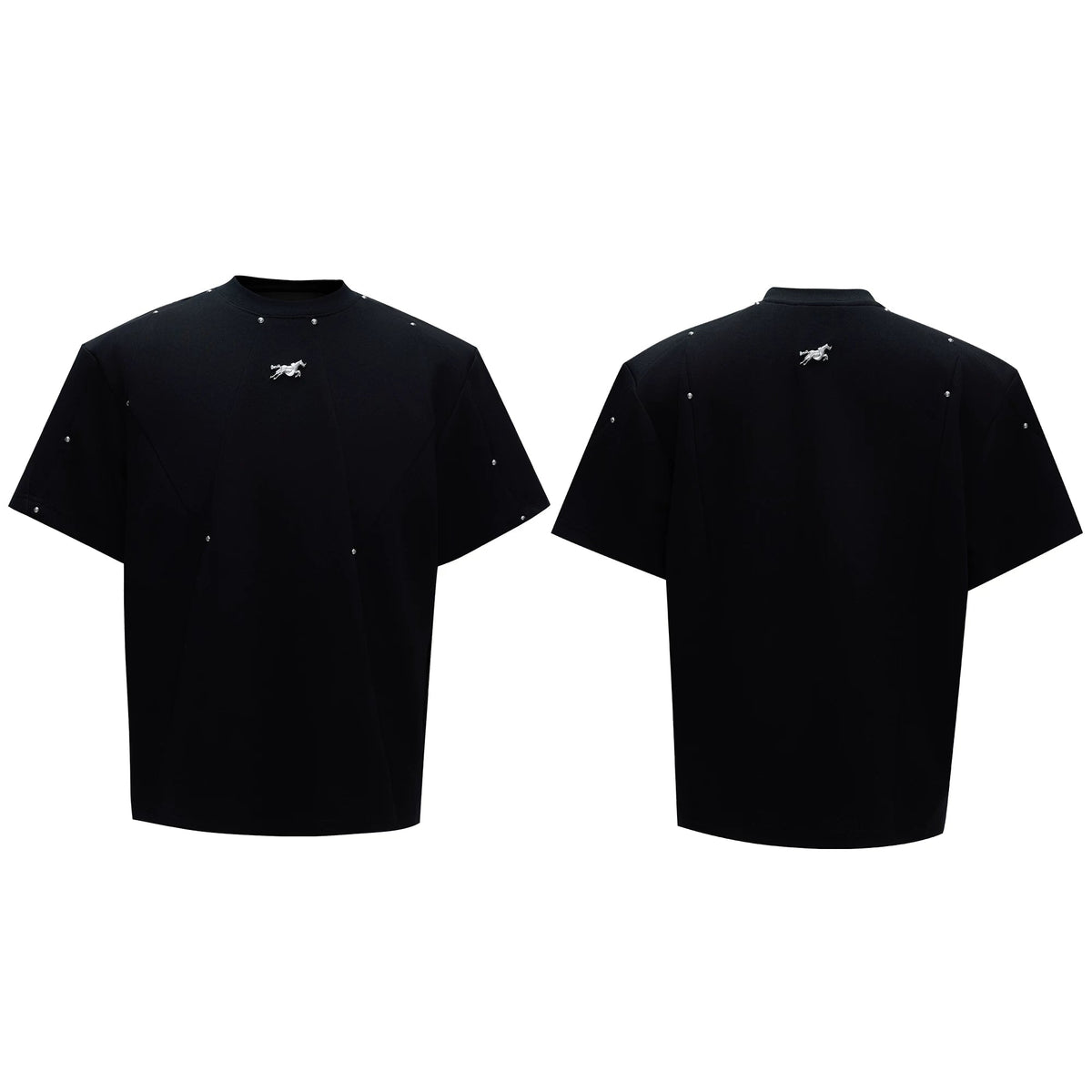 【26s May】Studded Deconstructed Boxy Shoulder Tee