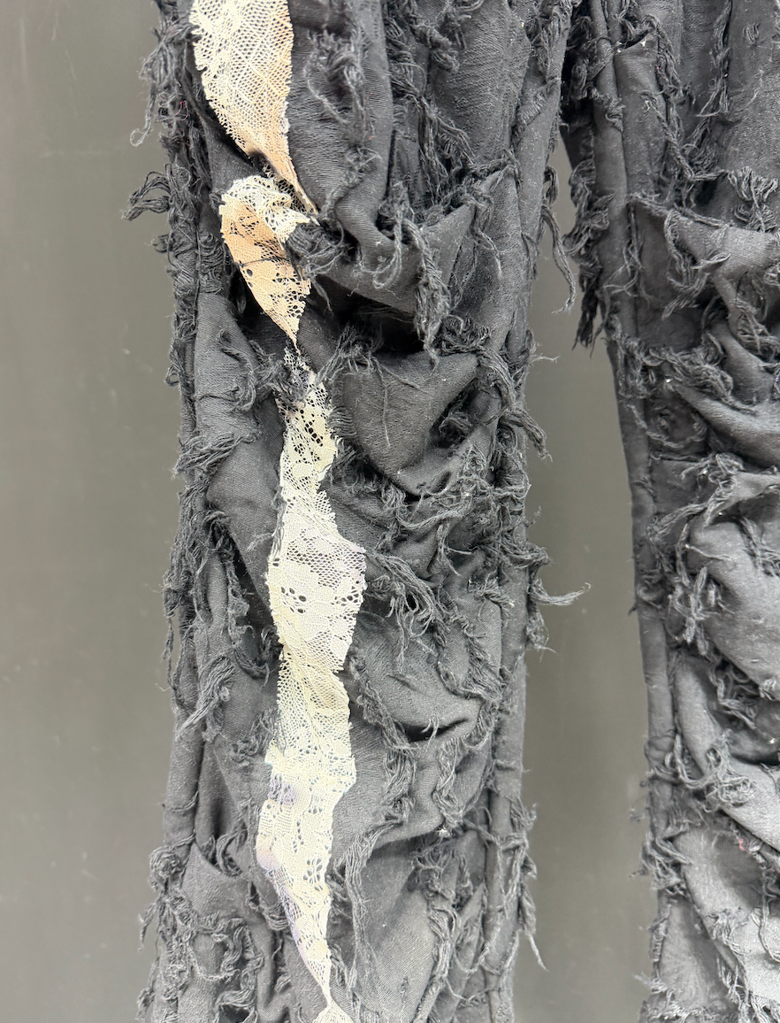 Distressed Raw Edge Relaxed Pants