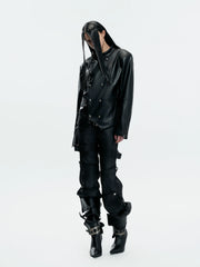 【26s Mar.】Napoleon Double-Breasted Leather Jacket