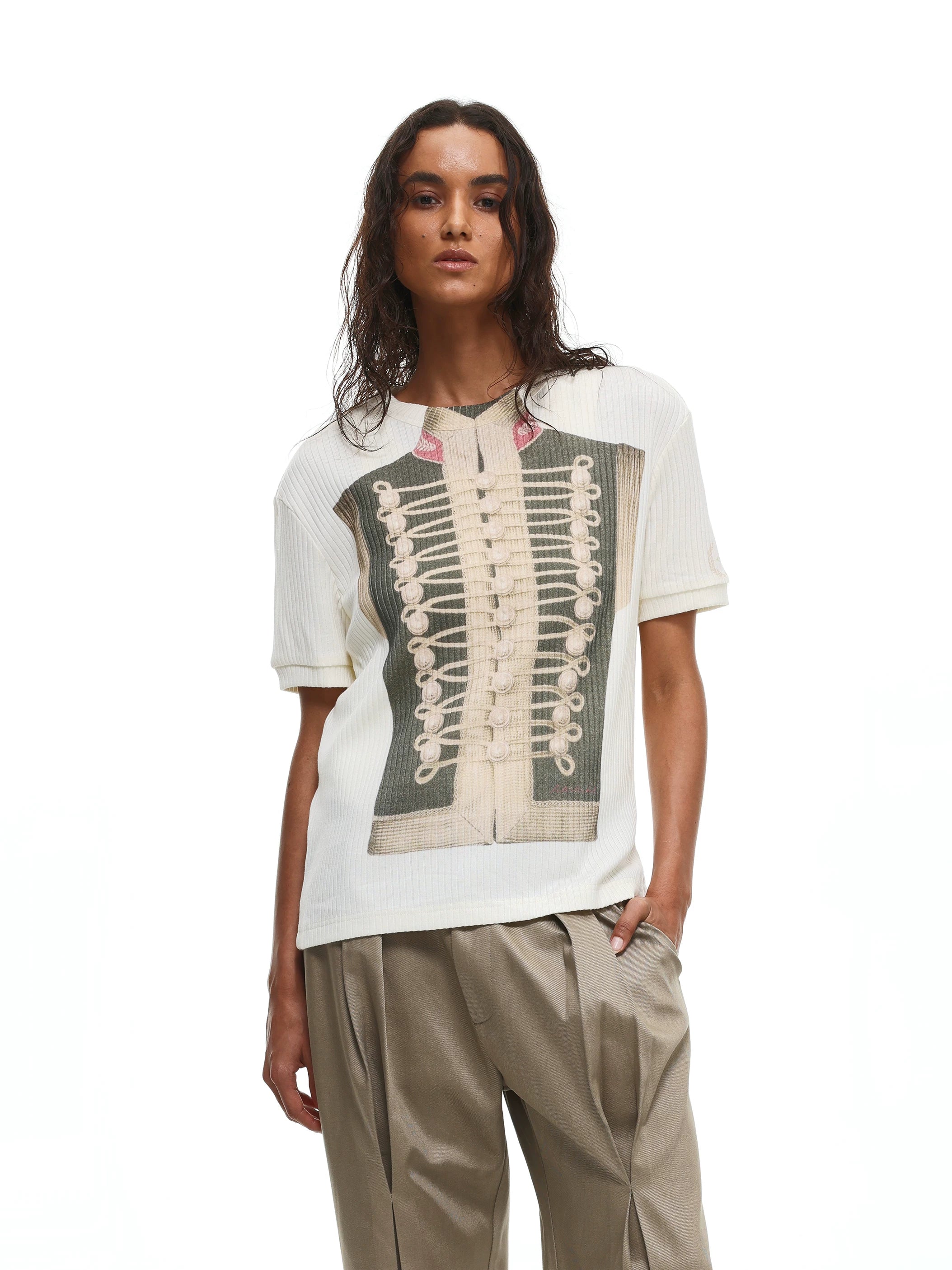【26s May】Napoleonic Court Printed Cropped Slim Tee