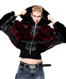 【25s Oct.】Studded Faux Fur Hooded Jacket