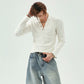 【25s Jun.】Button V-Neck Slim Fit Shirt