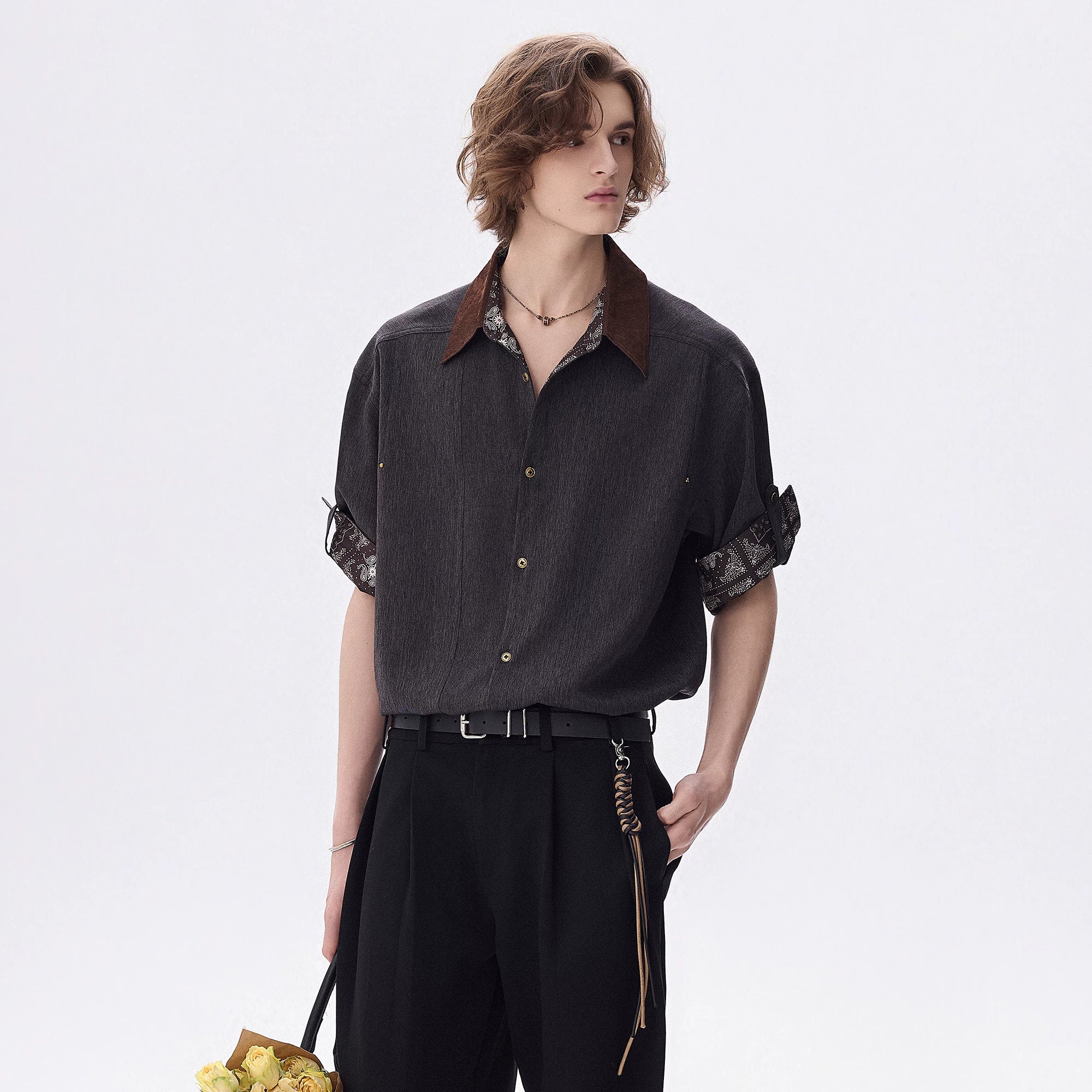 Vintage Contrast Denim Panel Shirt