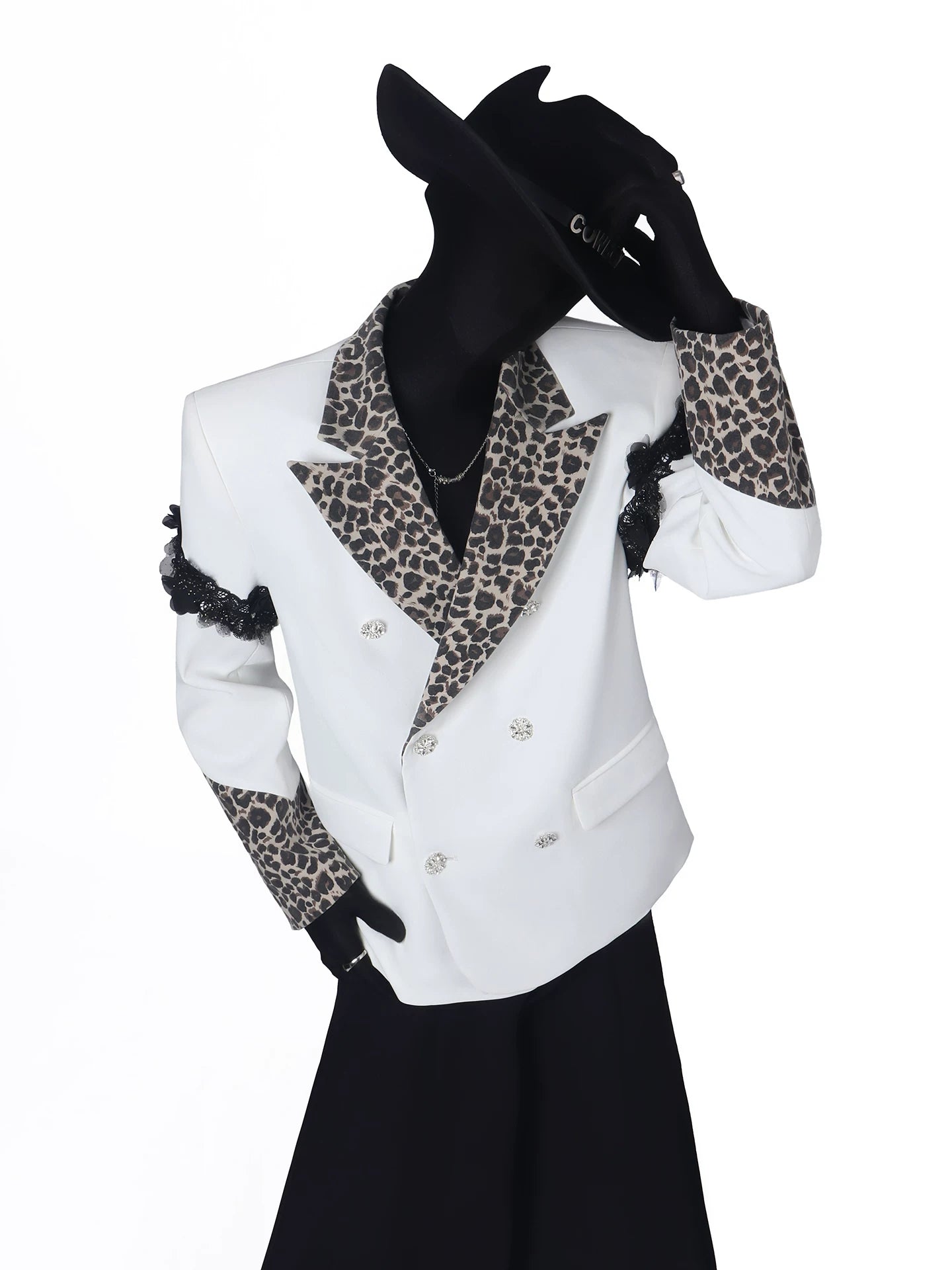 【26s May.】Leopard Collar Structured Oversized Blazer