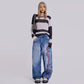 【25s Aug.】Embroidered Totem Mid-Rise Wide-Leg Jeans