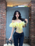 【25s Jul.】Ruffled Boned Corset Tube Top