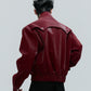 【25s Nov.】Crocodile-print Scale Cropped Leather Jacket