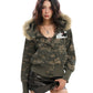 【25s Nov.】Detachable Fur-trimmed Camouflage Hooded Jacket