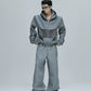 【25s Oct.】Hooded Cropped Mohair Patchwork Hooide/Pants