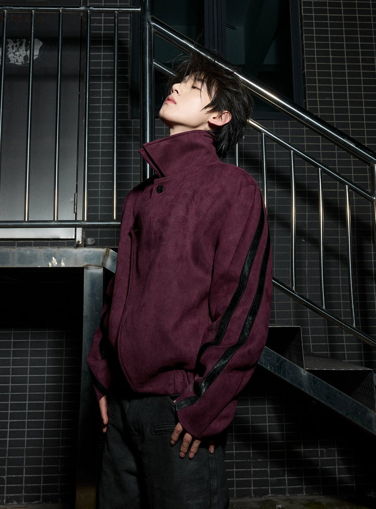 Suvet Spine Studded Suede Jacket