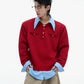 【25s Sep.】Textured Mock Two-piece Shirt Stitching Sweater