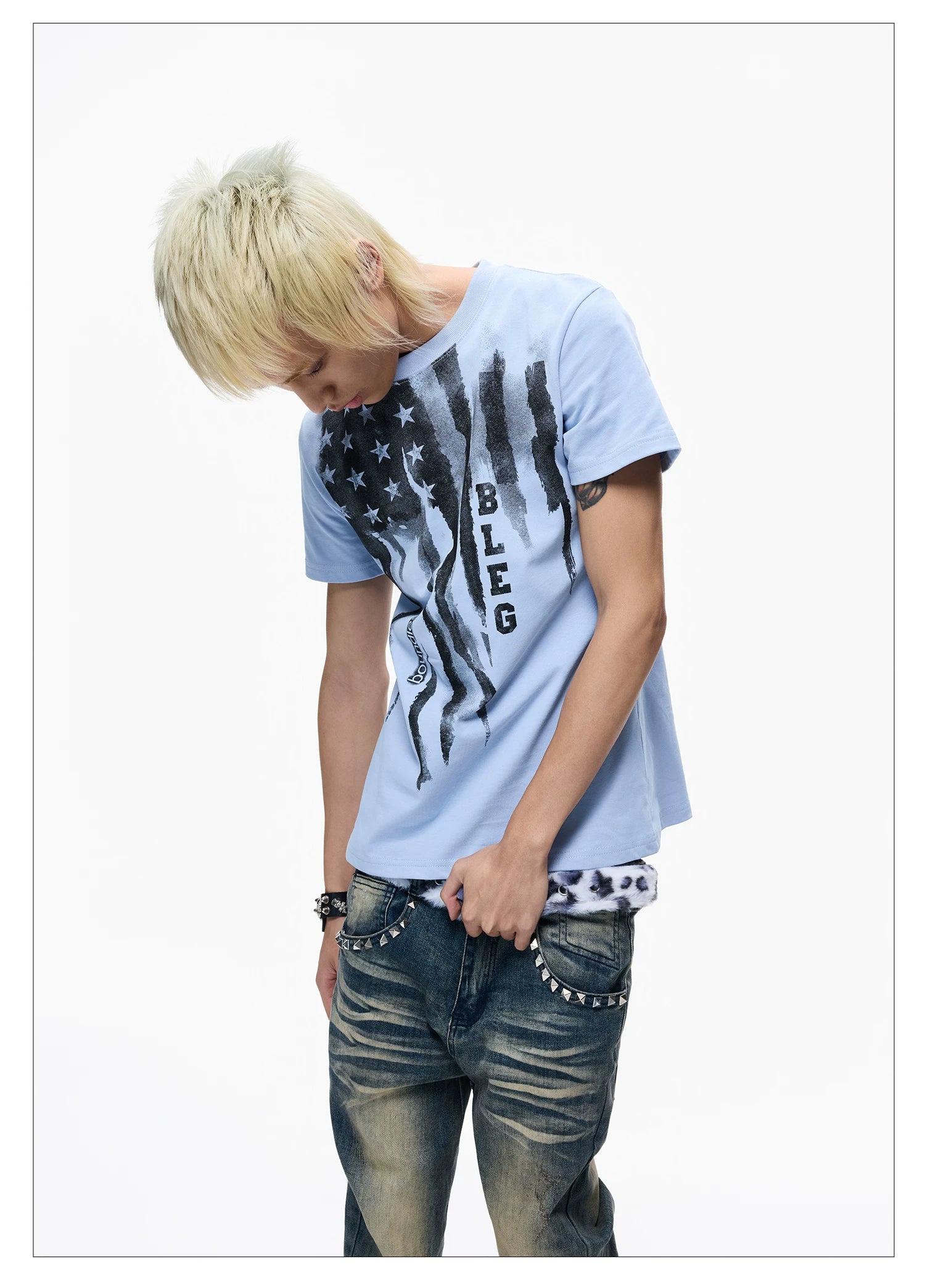Washed Graffiti Cropped Tee
