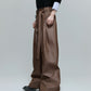 【25s Oct.】High-rise Smooth Fabric Pleated Trousers