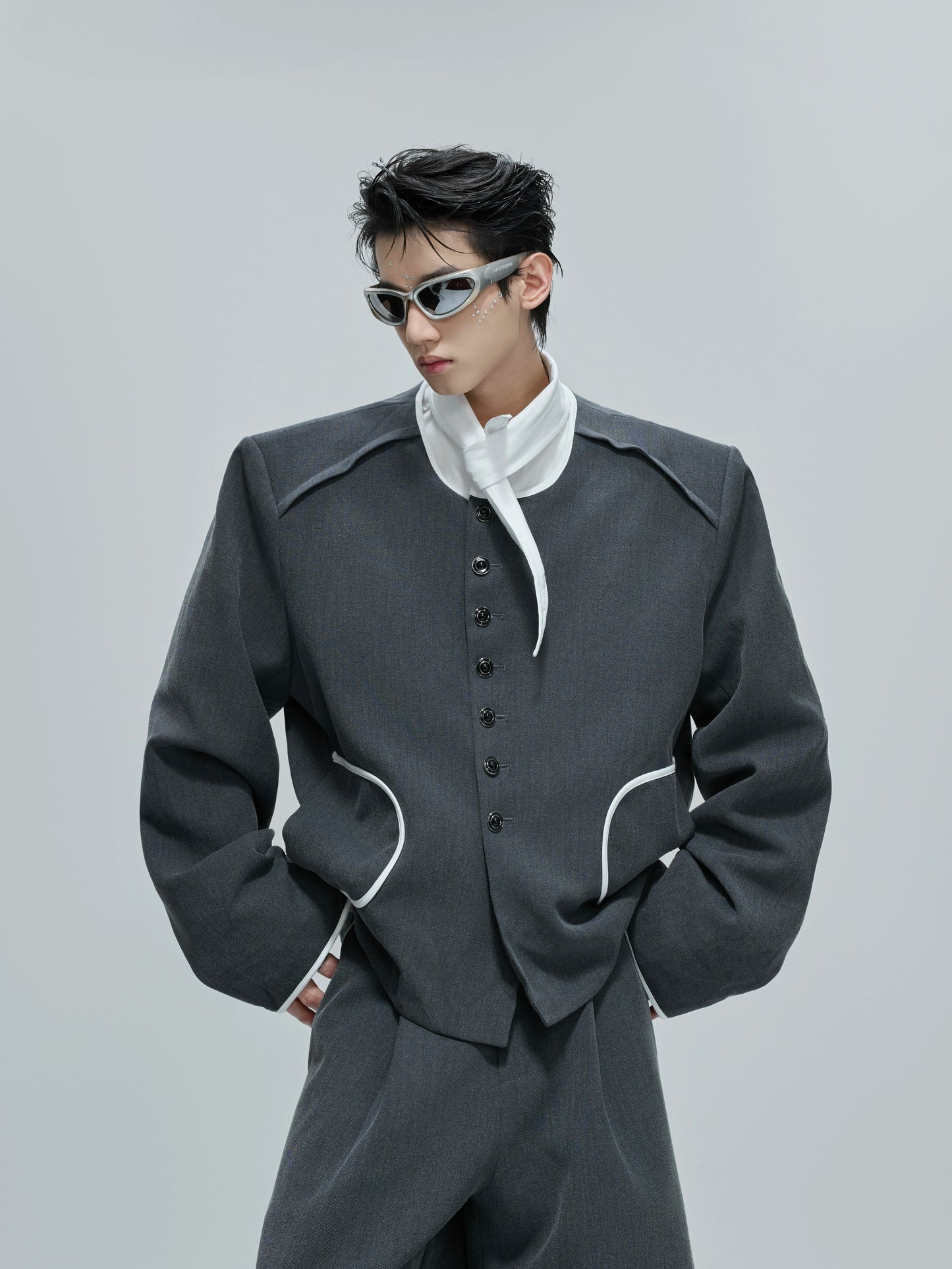 【25s Oct.】Contrast Color Elegant Chanel Style Jacket/Scimitar Pants