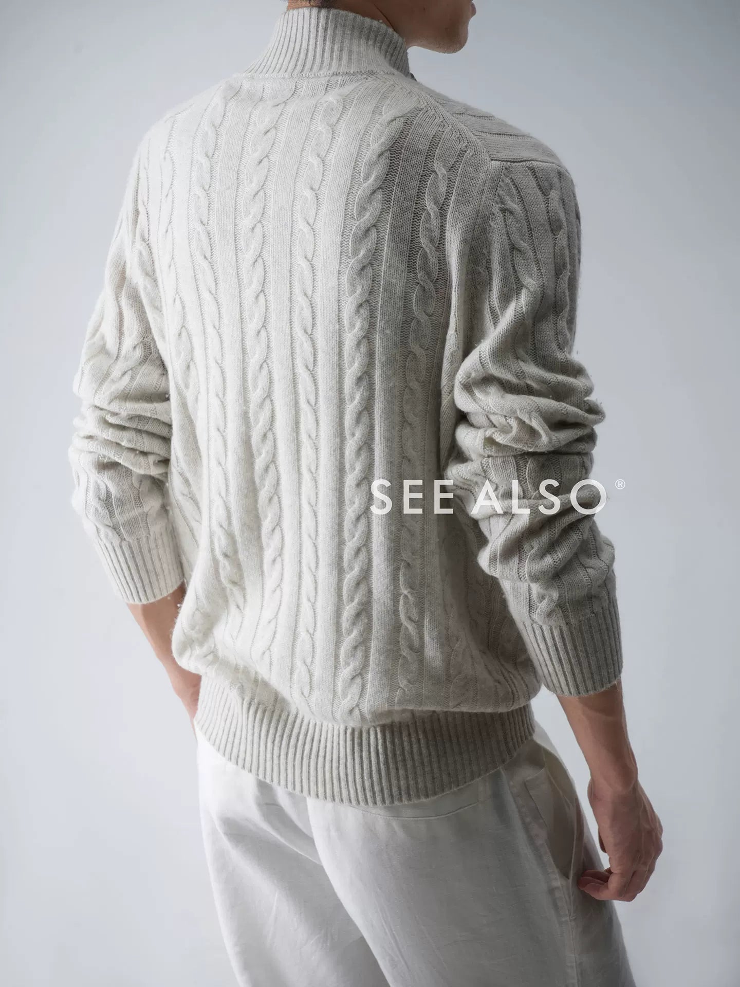 Cable Knit Half-Zip Sweater