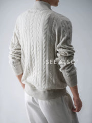 Cable Knit Half-Zip Sweater