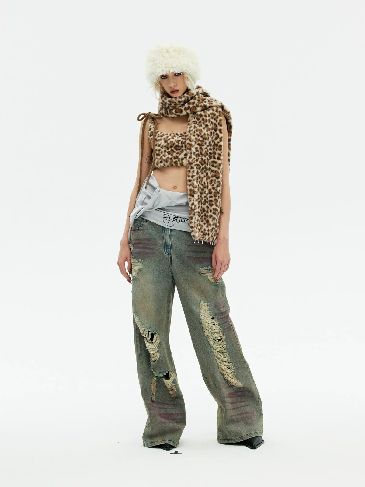 Leopard Print Embroidered Cute Vest