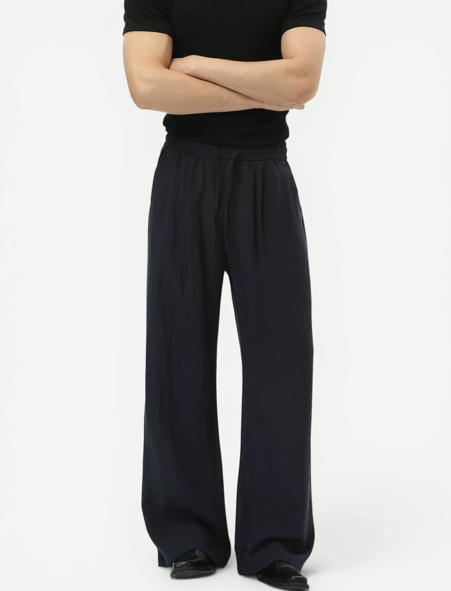 Lyocell Drawstring Wide-Leg Pants