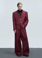 【25s Nov.】Wool Blend Tailored V-neck Suit / Trousers