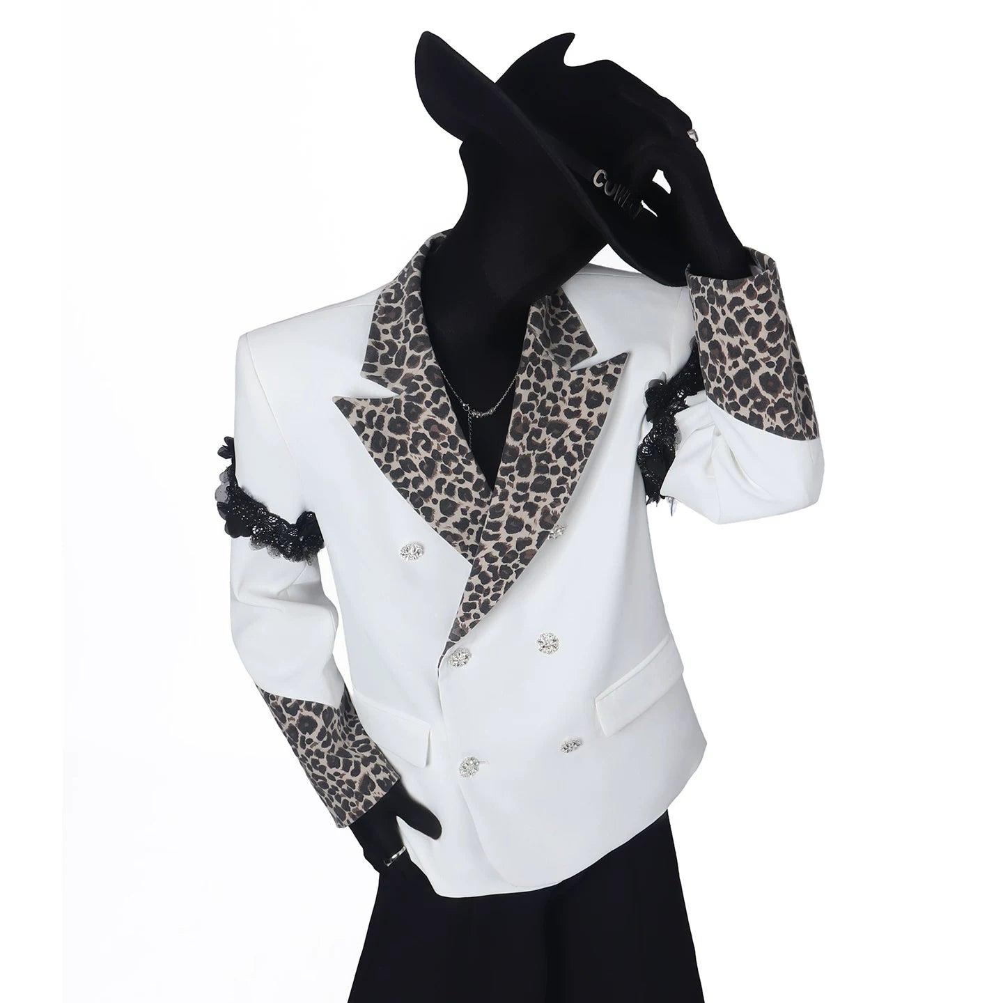 【26s May.】Leopard Collar Structured Oversized Blazer