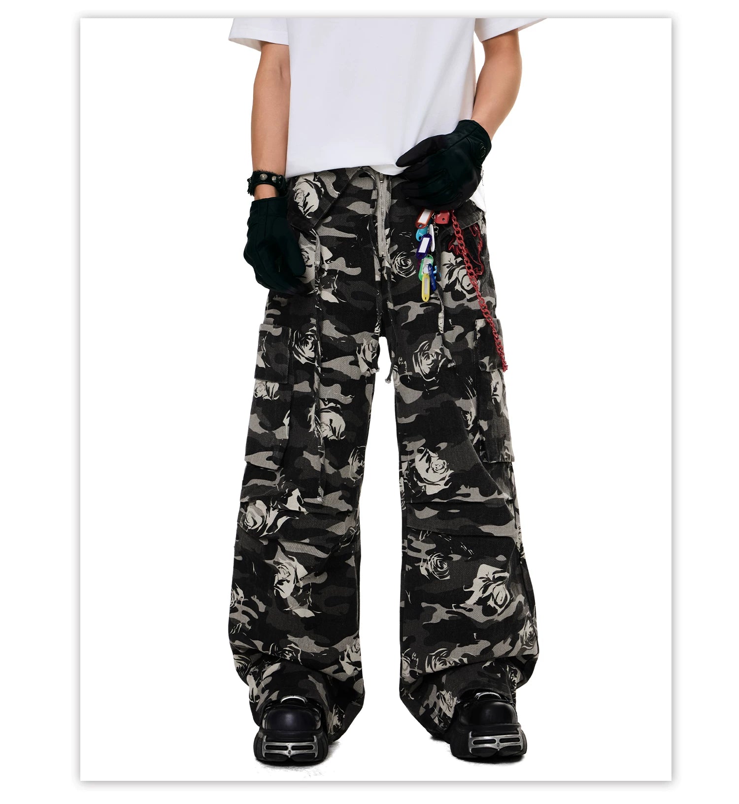 【26s Apr.】Ghost Rose Camo Cargo Pants
