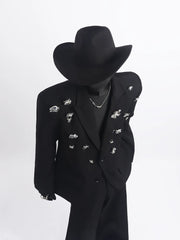 【26s May.】Rose Detail Oversized Tailored Blazer