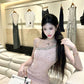 【25s Aug.】Chanel Style Off-shoulder Sleeveless Dress